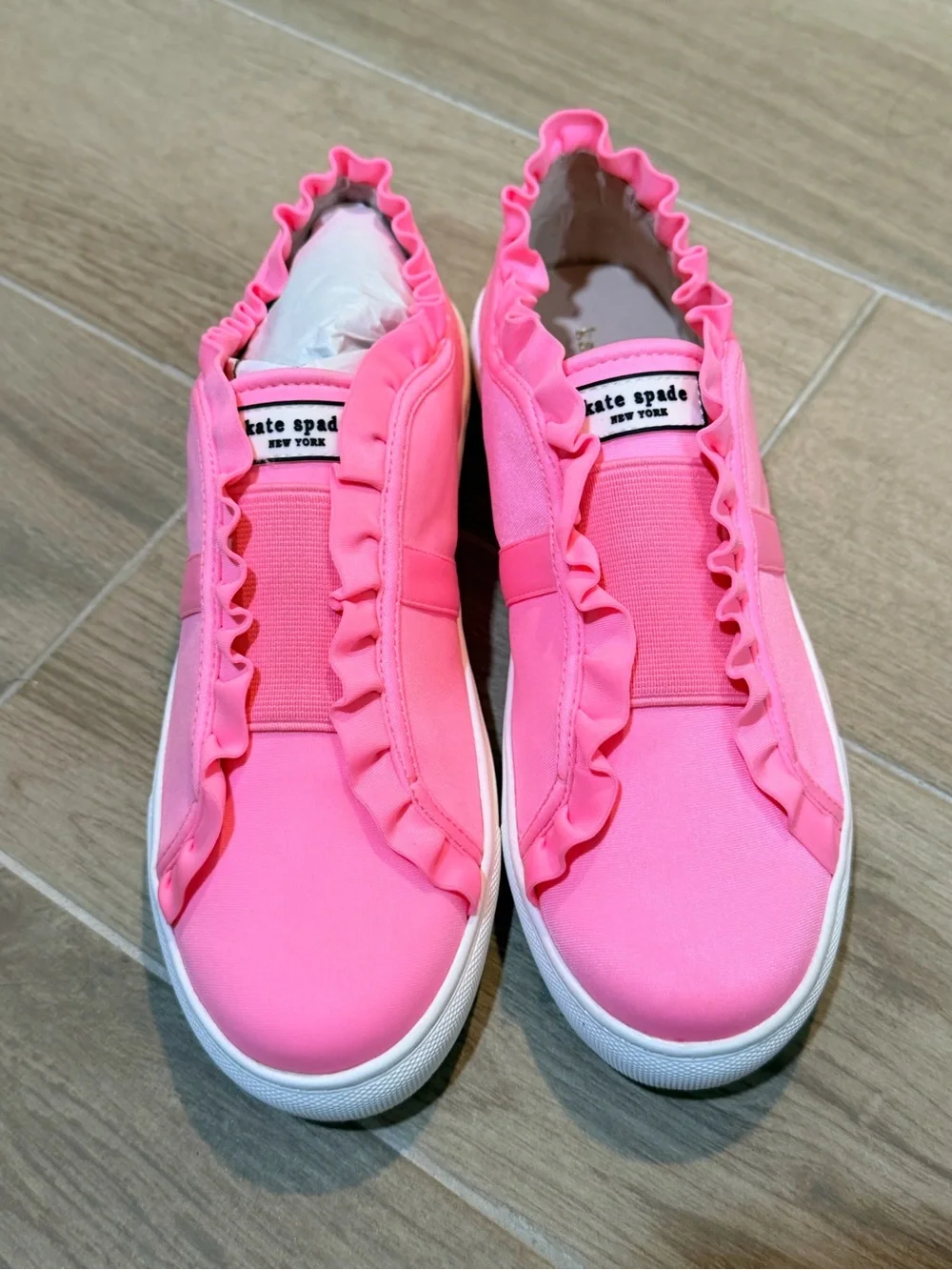 Brand new Kate Spade New York “Lance” Ruffle Slip-On Sneakers